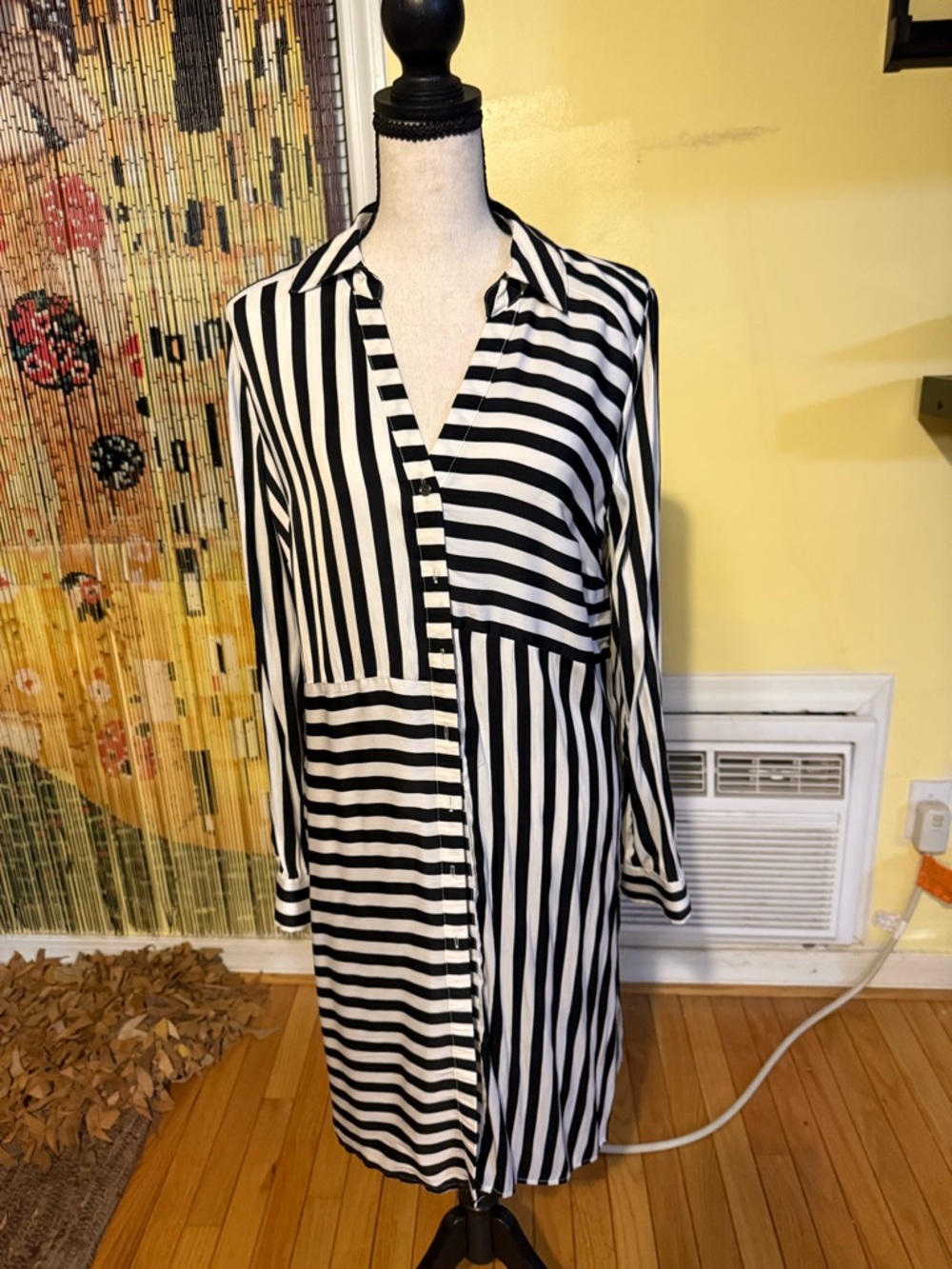 INC International Concepts Black and White Striped Top